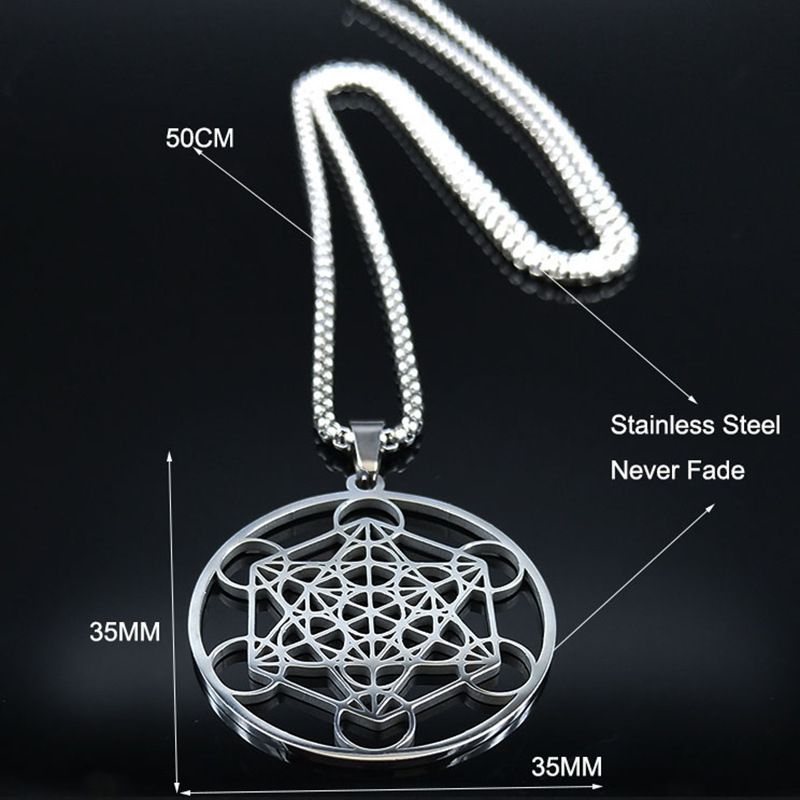 Heren dames hanger ketting roestvrij staal geometrische uitsparingsketen amulet sieraden cadeau