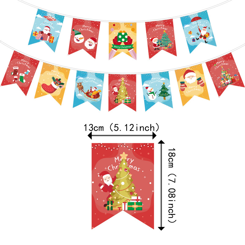 Feliz Natal Banner decoração Home pendurado papel Garland Papai Noel Navidad NATAL NATA PRESENTE 2024 Ano Novo decoração de festa de Natal