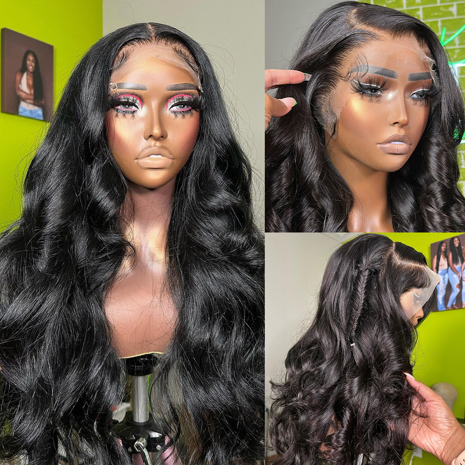 30 40 Inch Body Wave 13x6 Lace Front Human Hair Wigs 250% Brazilian Remy Water Wave 4x4 Lace Closure Wigs for Black Women