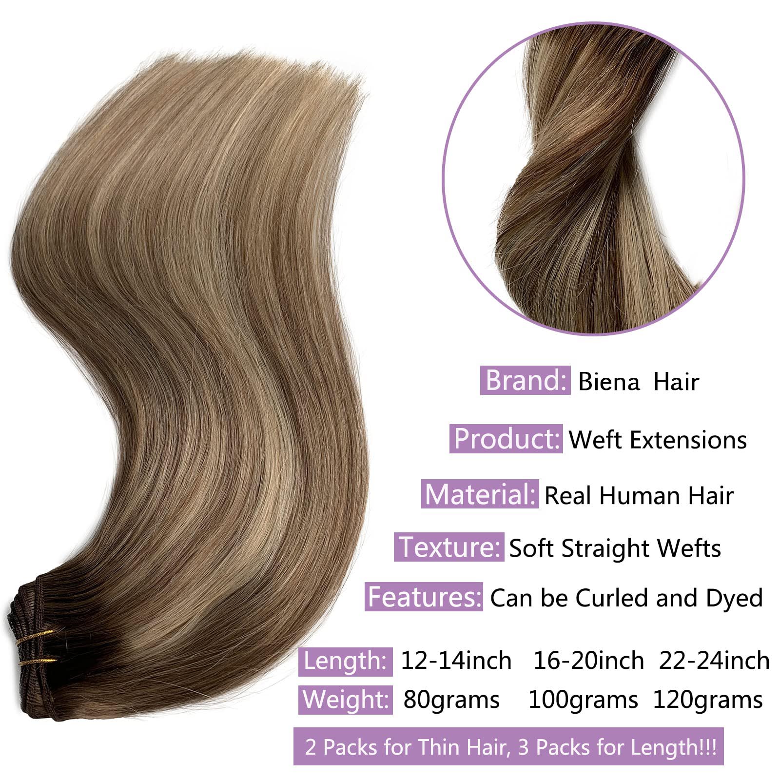 Hoogtepunten Haarextensies Hoogtehaar Ombre Bruine Balayage Bundels recht Braziliaans Remy Hair Sew in inslag Extensions 2023 NIEUW