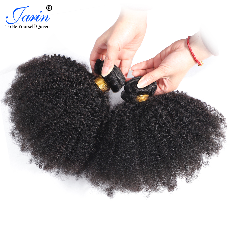 Kinky Curly Hair Weave 3-4 Bundle Deal Remy Hume Hair Extension för kvinnor 8-20 tum naturlig färg Jarin Hårbulkförsäljning