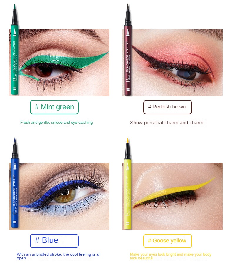 12 kleuren eyeliner set oogschaduw potlood waterdichte vlekbestendige snel drogende zeer gepigmenteerde geschikte make-up duurzaam en langdurige kleur oogschaduwpotlood