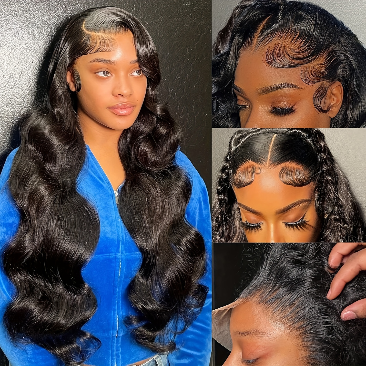 Full HD Body Wave 250 Densitet 30 40 tum PRE PLUCKED 13x4 Spets Front Human Hair Brazilian Transparent 13x6 Spets Frontal Wigs