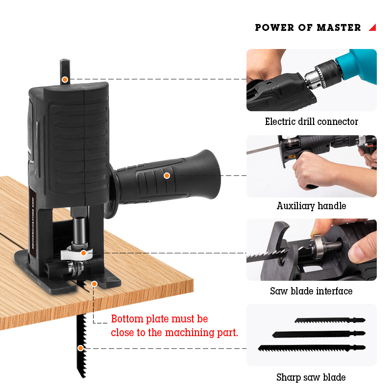 Adattatore reciproco aderente a legna in legno le lame utensile elettriche.