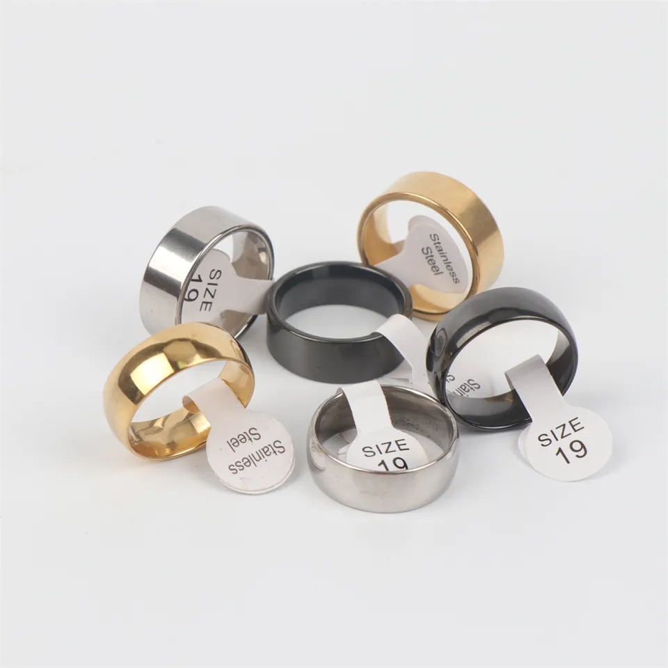 Wholesale of /batch of classic smooth polished stainless steel rings for women and men mixed color width 2mm-8mm party gifts birthday gifts party festivals