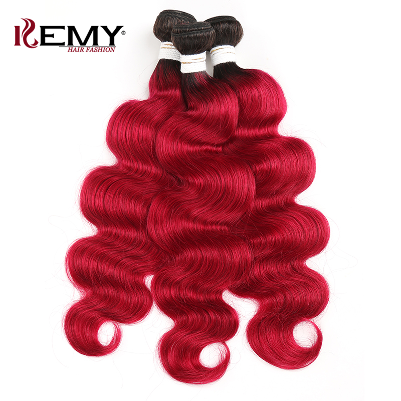 99J/Burgundy Human Hair Bundle Ombre Red Brazilian Body Wave Human Hair Weave Bundles Remy Hair Can Buy 1/3/4 Bundles