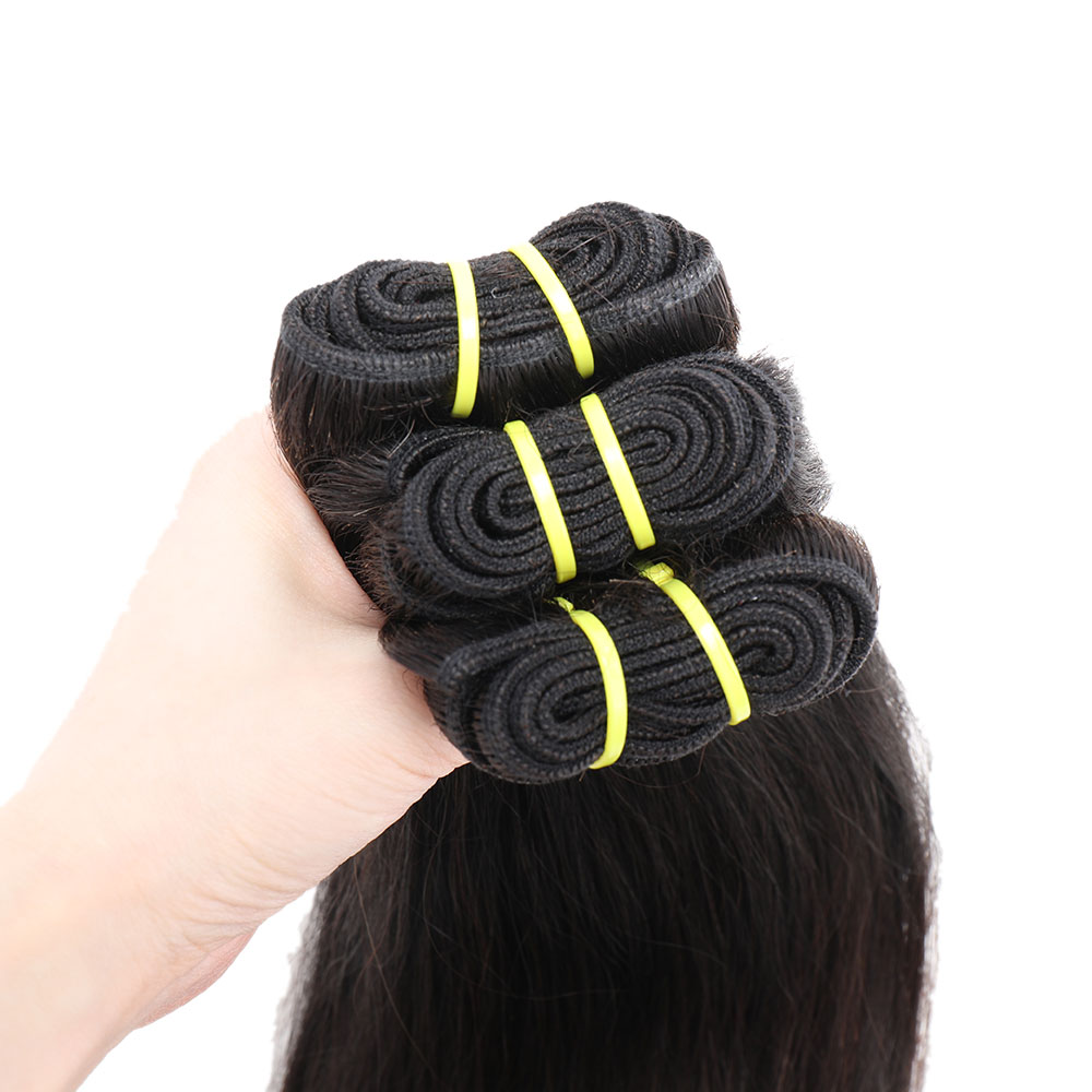 Peruvian Hair Bundles Straight Human Hair Short Weave Bundles Remy Hair Extension Natural Black 1/3/8-14 Inches Bundles
