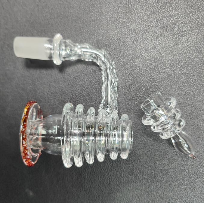 Pagoda Tower Shape Quartz Banger Set Cap Dab mather 흡연 파이프 필터 팁 테스터 튜브 유리 물 담즙 액세서리