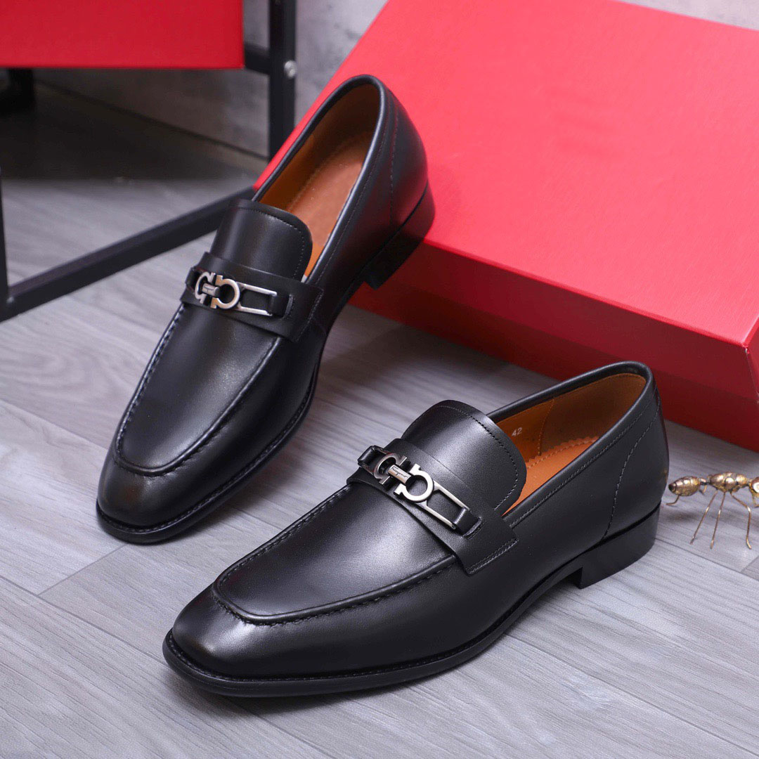 2023 Gentlemen Dress Shoes Business Suit Flats Genuine Leather High Quality Mens Brand Casual Loafers Party Wedding Oxfords Size 38-44