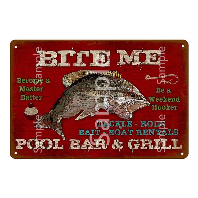 Go Fish Metal Sign Fishing Boat Tin Signs Retro Poster Fisherman Home Door Plates Outdoor Decorative Bar Club Wall Plaques Vintage Decor Painting 30X20CM w01