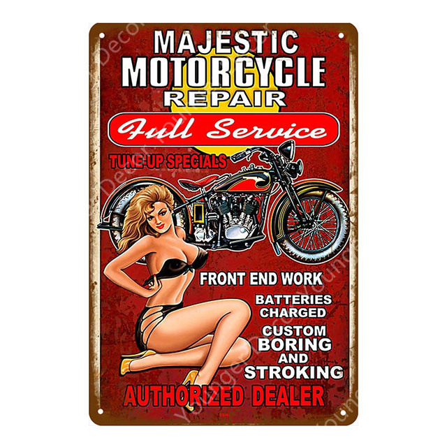 Sexy Lady Metal Poster Pin Up Girls Tin Signs Air Avion Girl Peinture Motor Garage Plaque Dogs with Sexy Women Tin Poster Vintage Room Home Man Cave Decor 30X20CM w01