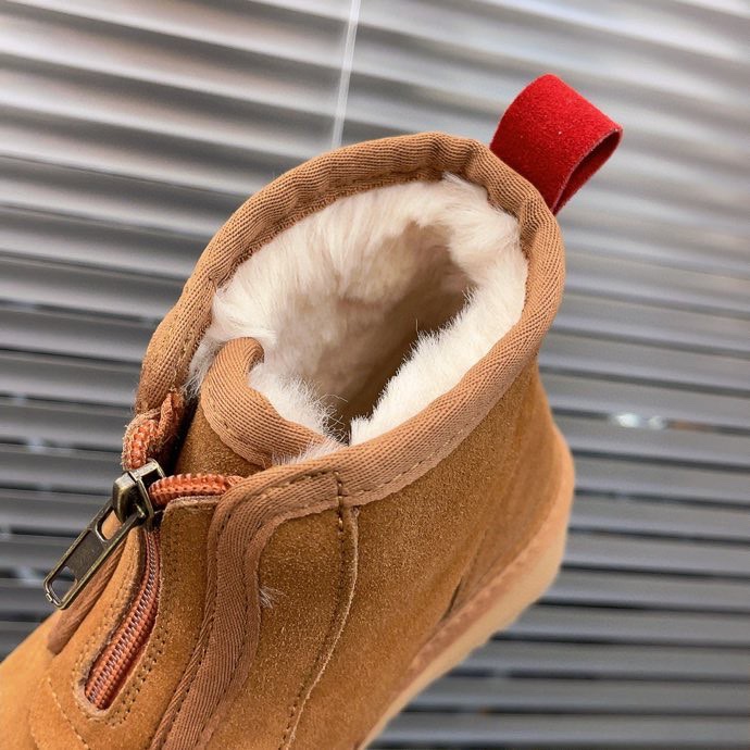 2023 uggslies Australia Mini Neumel Platform Zip Boots Designer Woman Thick Bottom Ankle Warm Fur furry sheepskin Snow Boot Australian Fluffy Fuzz Mule Tazz Slipper