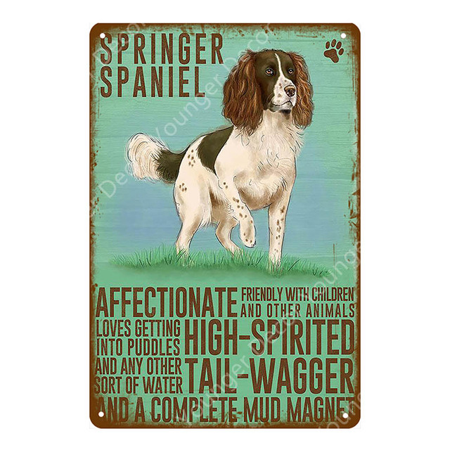 Pet Dog Vintage Plak Greyhound Beagle Labradoodle Metal Kalay İşaretleri Mutlu Komik Köpekler Metal Poster Bar Cafe Pethouse Ev Açık Dekor Duvar Sanatı Poster30XX20CM W01
