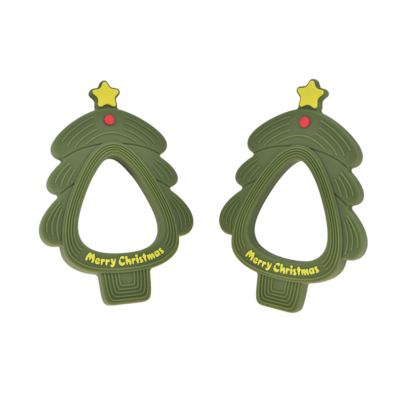 Silicone Christmas Tree Shaped morcether morceão de comida infantil de grau de abastecimento de enfermagem brinquedo de enfermagem Soothers Natal Presentes