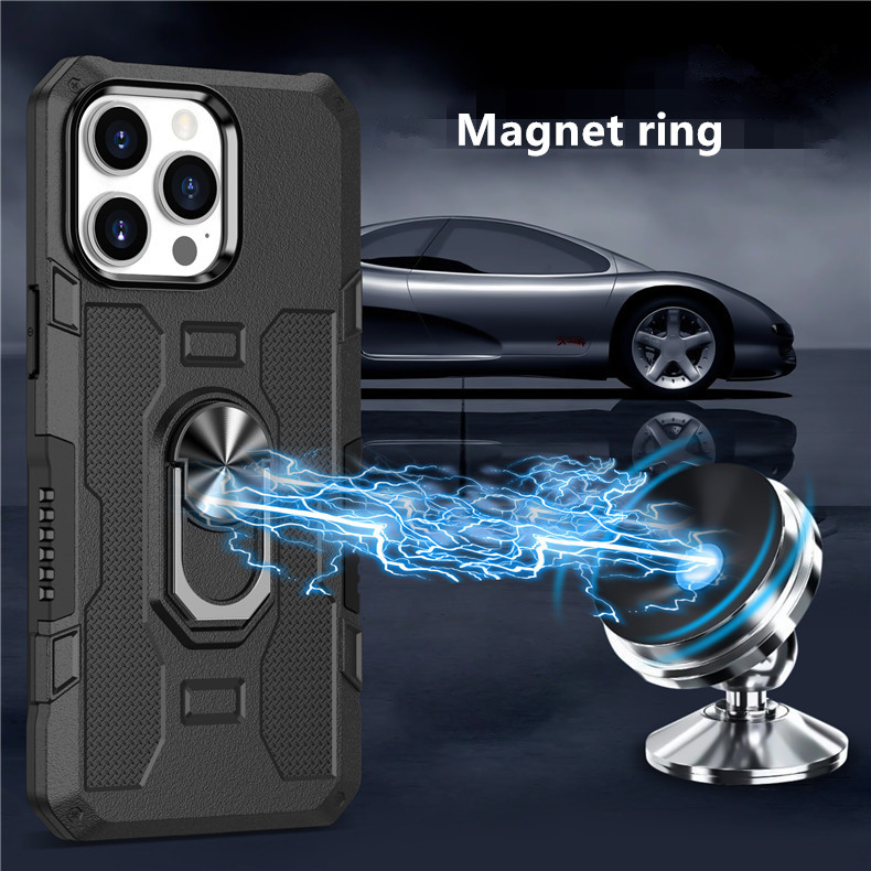 Combinatie Pantsering Telefoongebonden Magnetische Standstand Ring Back Cover Slim Armor Protector voor iPhone 15 15Pro 15Plus 15Ultra 14 13 12 11 Pro Max X XS XR 7 7P 8 8Plus