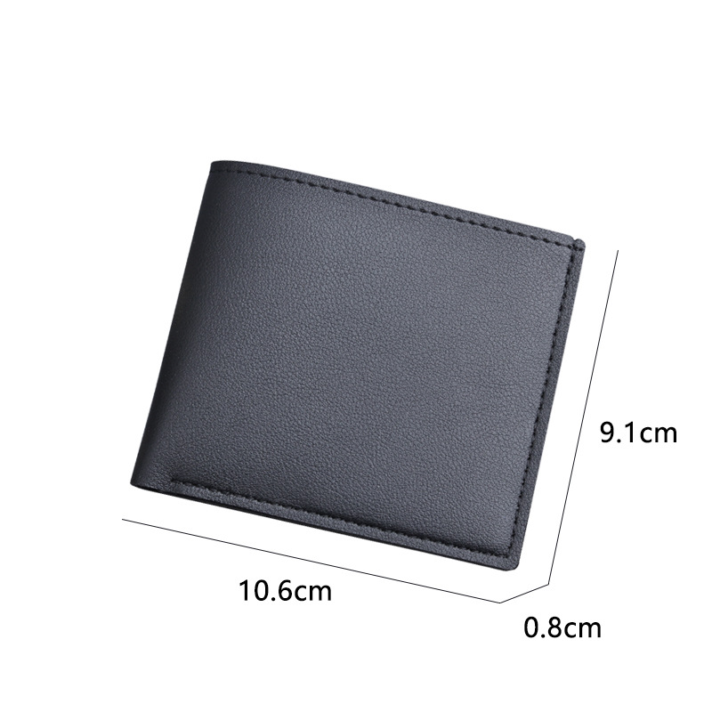 DHLWallets Men PU Plain Two Foldable Short Square Business Credit Card Holder Black Coffee White