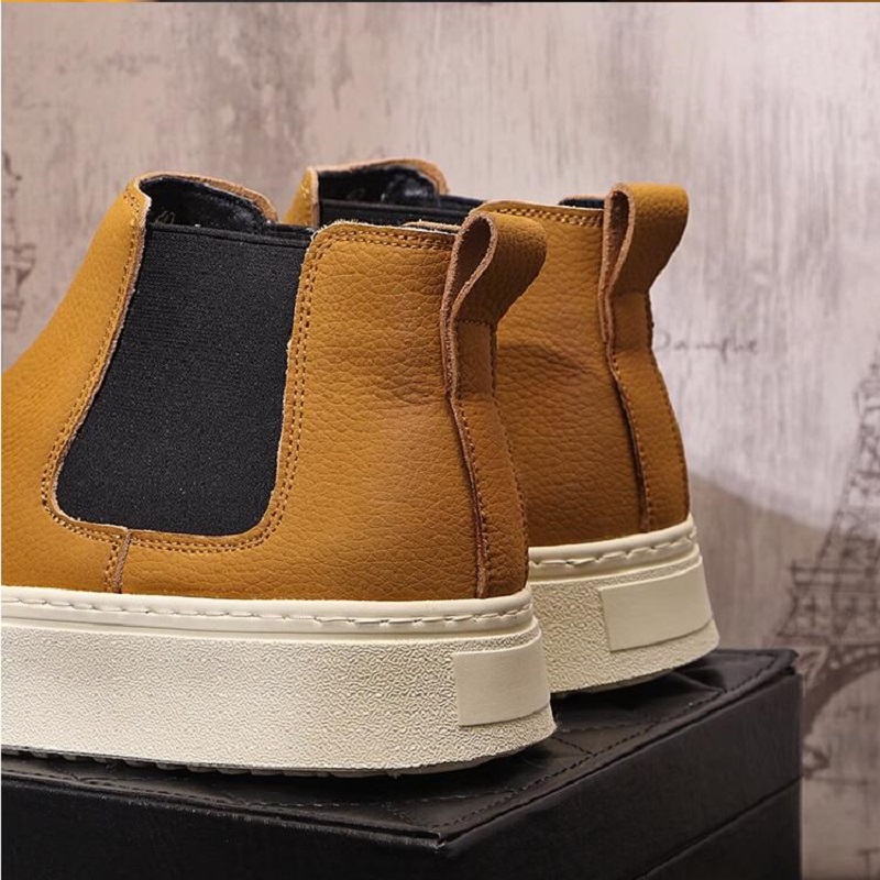  Men's Boots Spring And Autumn New Men Middle Tops Shoes Retro Ankle Boots Men's Casual Leather Shoes 1AA37