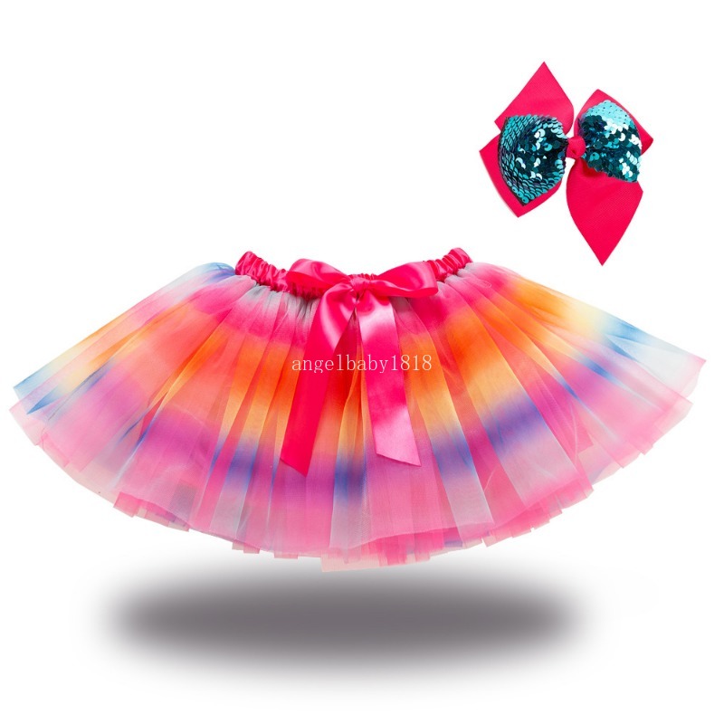 37 couleur Party Decoration Filles tutu robe couleur bonbon bébés jupes avec bandeau enfants festival robes de danse Demi-longueur princesse jupe