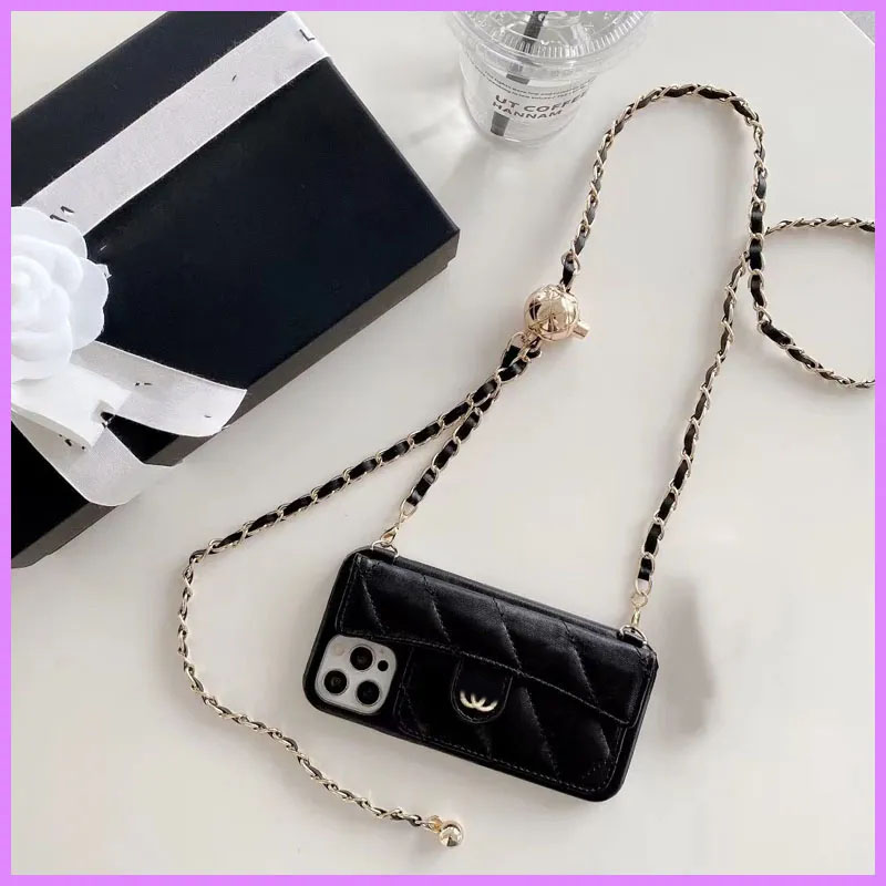 Women Fashion Cell Phone Case Designers For IPhone Cases Fitted Crossbody With Chain Case For Plus X Xs Xr 11 12 13 14 15 Pro Max CYG10231-6