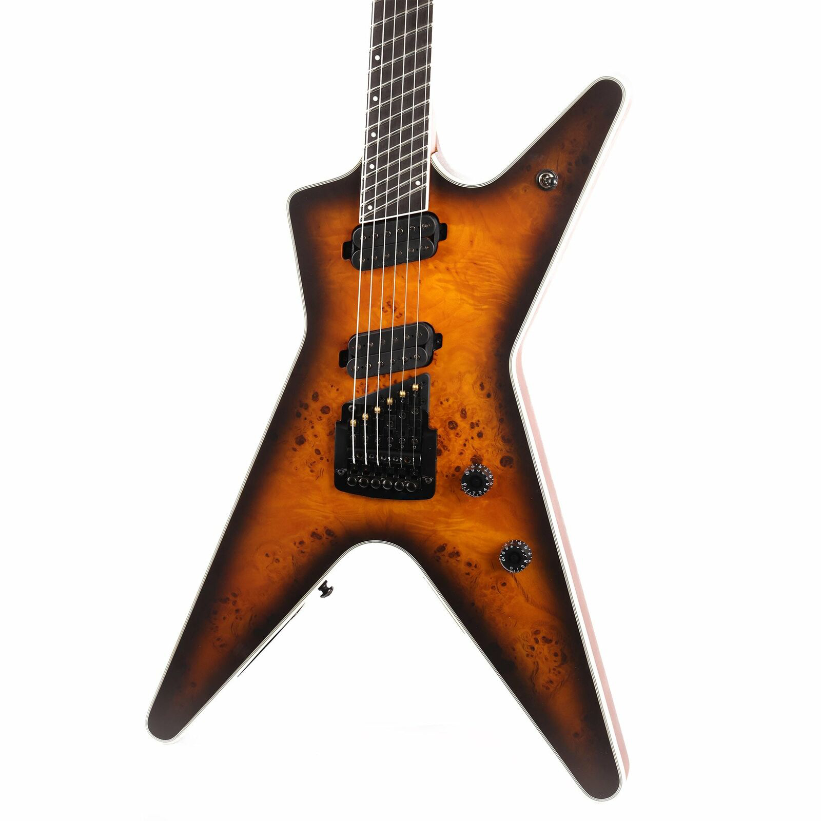 De um ML Selecione 6 String Multiscale Kahler Burled Maple Satin Guitar Natural Electric Guitar da mesma forma