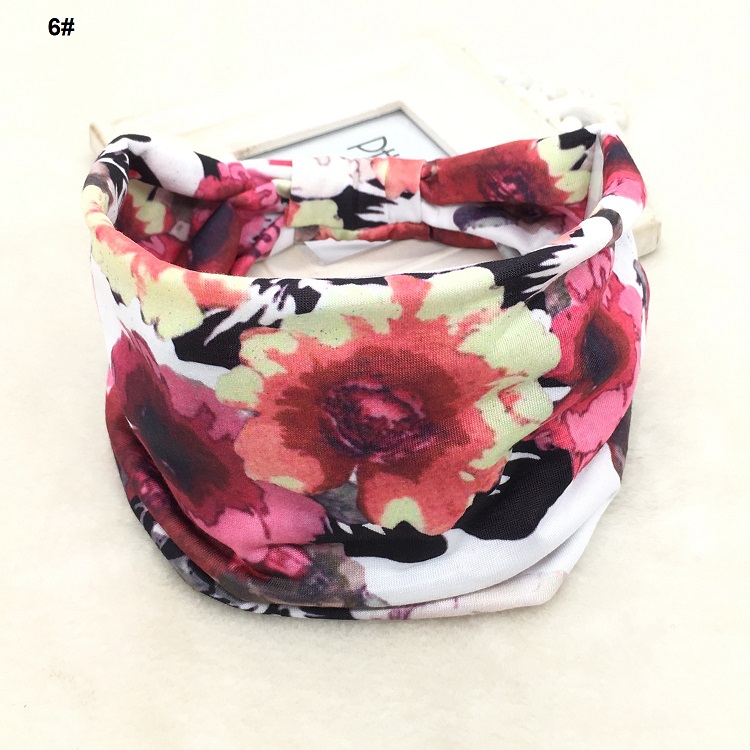 Wide Bohemian Head Hair Bands Elastic Fabric Headband Sport Hair Bandanas For Men & Women FH1111