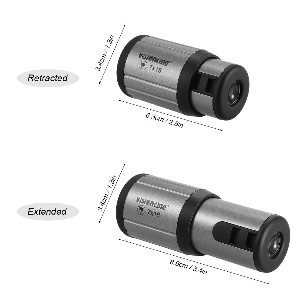 Visionking 7x18 Potente Monocular de largo alcance Prismático Telescopio Gafas Alcance Camping Observación de aves Caza Spotting Scope Mini