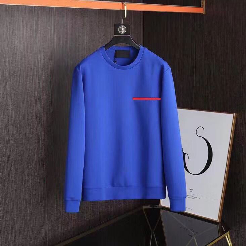 Designerski bluzę z kapturem dla mężczyzn Hip Hop Fashion Sweter Pure Cotton Ciągły kolor długi rękaw okrągła szyja
