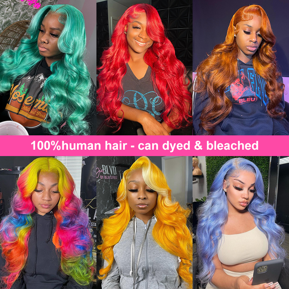 13x4 13x6 Transparente 613 Honey Lace Loiro Frontal Human Wigs Brasiled Body Wave 5x5 Wig de fechamento de renda para mulheres