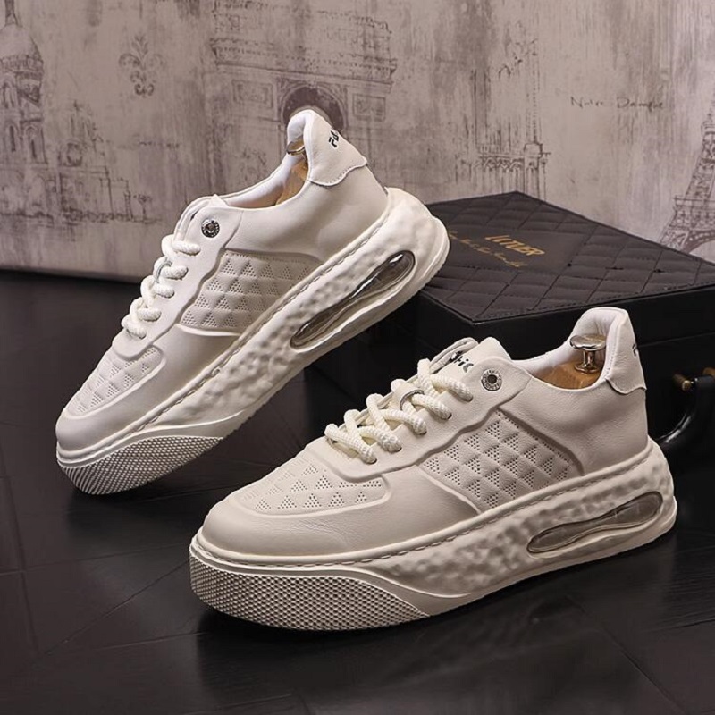 Hoge kwaliteit mannen sneakers heren casual schoenen hiphop punk platform kleine witte schoenen zapatillas hombre 1AA36