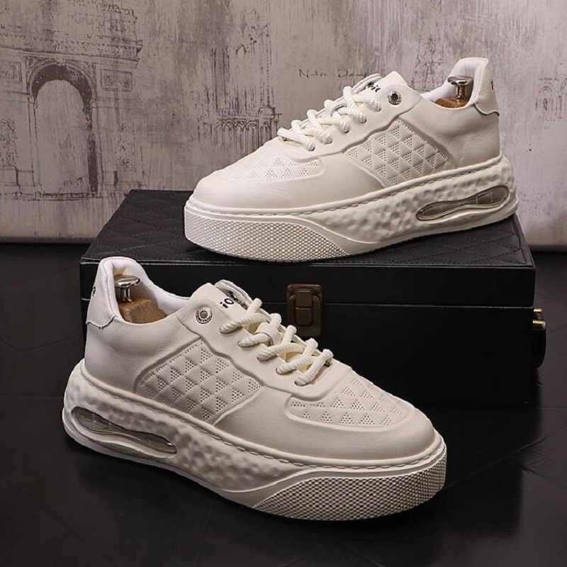 Hoge kwaliteit mannen sneakers heren casual schoenen hiphop punk platform kleine witte schoenen zapatillas hombre 1AA36