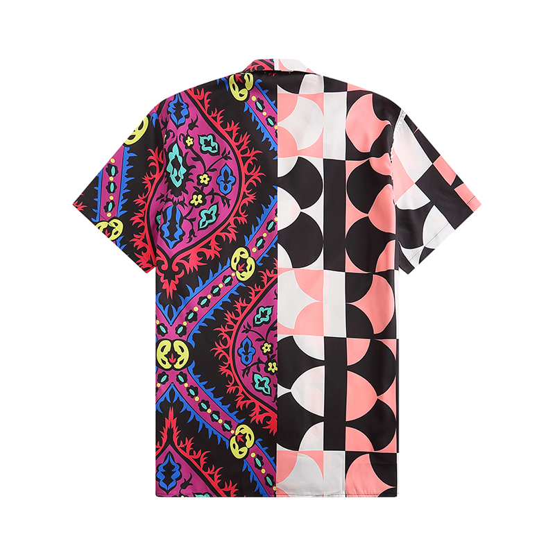 Lyxdesigner skjortor herr mode geometriskt tryck blomma rosa bowling skjorta hawaii blommor casual skjortor m-3xl