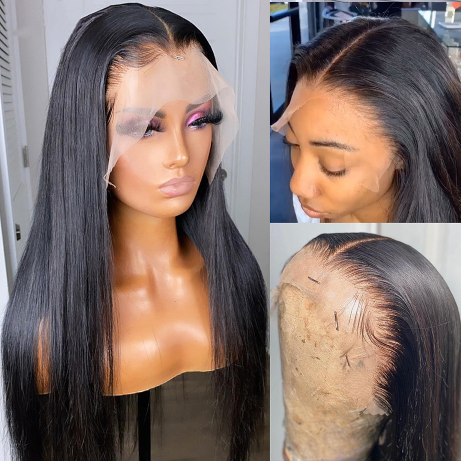 40 Inch Straight Lace Front Wig Bone Brazilian 360 13x4 13x6 Hd Lace Frontal Wig Straight Human Hair Wigs for Women Pre Plucked