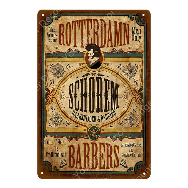 Barbearia de metal sinais de metal vintage barbeiro cortes de cabelo de pôster e barbeares publicidade Decorativa Homem Homem Homem de Caver