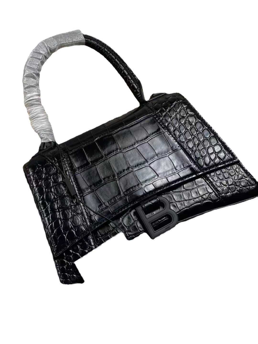 Designer de luxe Ventes directes d'usine de haute qualité 2023 Original Leather Women's 23cm Crocodile Pattern Handheld One Shoulder Hourglass Bag