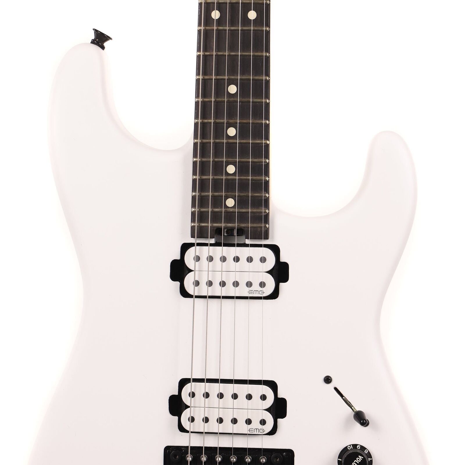 Charv El Jim Raiz Signature Pro-Mod San Dimas Style 1 HH Fr M Satin White Electric Guitar da mesma forma