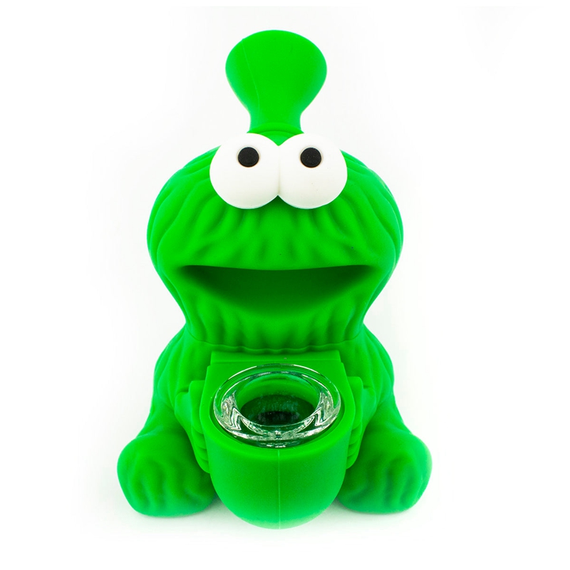 Colorful Innovative Silicone Pipes Frog Monster Style Glass Filter Nineholes Screen Bowl Portable Easy Clean Herb Tobacco Cigarette Holder Smoking Handpipes