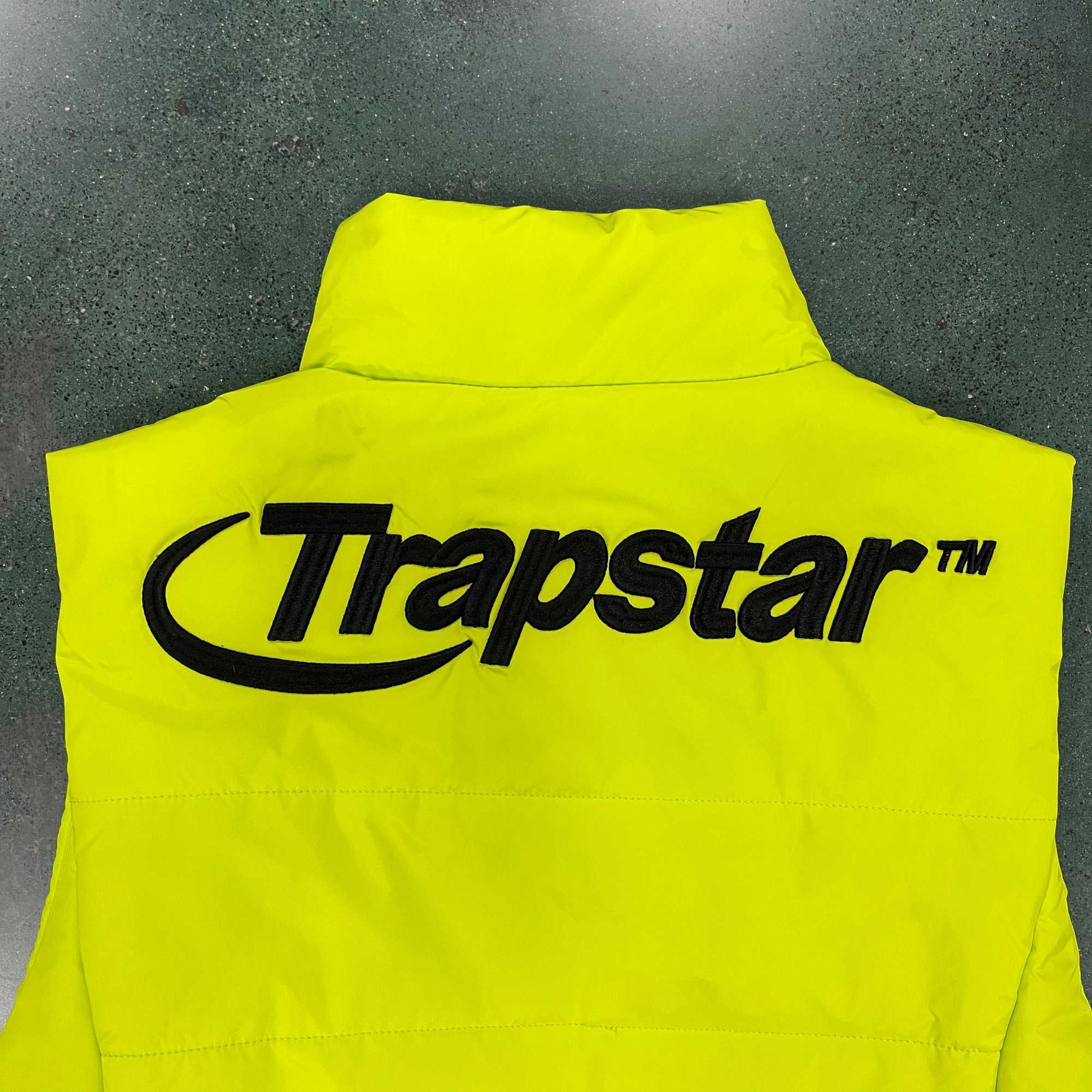 في مخزون Trapstar London Jacket Men's Winter Warm Hyperdrive Gilet Yellow 1 Quality Mensered Men Sest