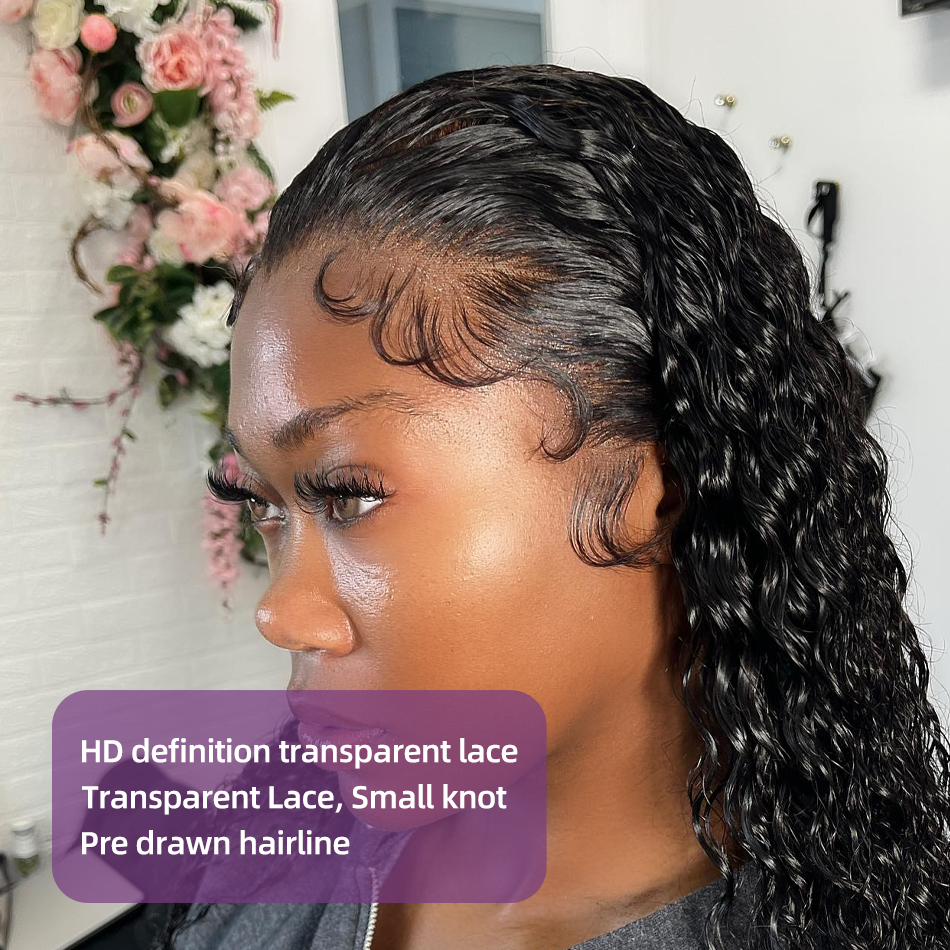 32 40 Inch 13x6 HD Transparent Loose Deep Wave Lace Frontal Wig Human Hair Brazilian 360 Curly 13x4 Lace Front Wigs for Women