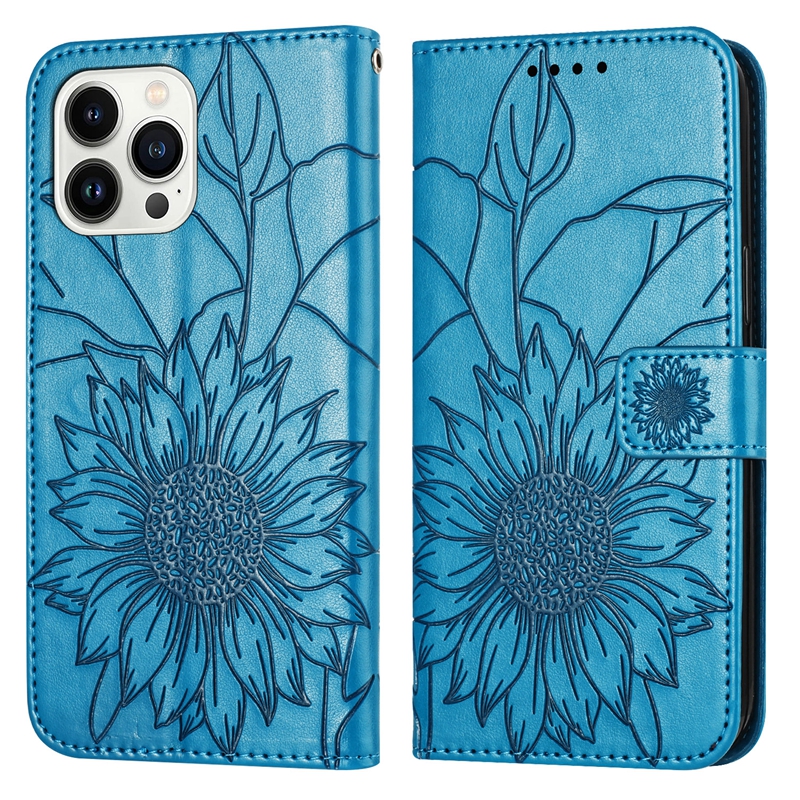 Sunflower Flower PU Portafoglio in pelle iPhone 15 14 Plus 13 Pro Max 12 11 xr XS 8 7 6 Fashion Luxury Card Card Tash Tash Flip Cover Copertina telefono cellulare Borsa
