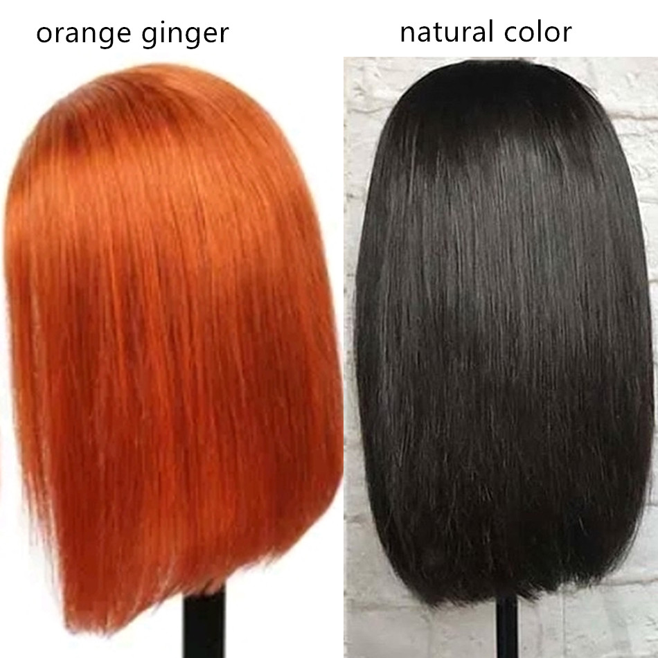 Synthetic Wigs Ginger Bob Lace Frontal Wig 13x4 Lace Frontal Wig Colored Human Hair Wigs Lace Front Short Bob Human Hair Wigs Pre Plucked 4x4