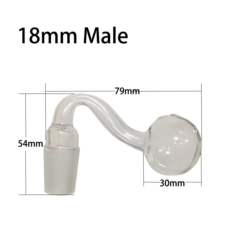 Quemador de aceite para fumar de vidrio Quemadores de tazón de fuente Bubbler Downstem 10 mm 14 mm 18 mm macho 90 grados para plataformas Hookah Bong Dab