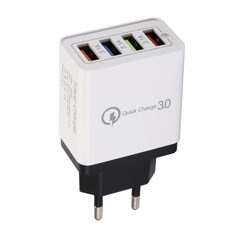 البيع الساخن 3.1A شاحن الهاتف المحمول 4 منفذ USB Adapter Adapter Travel USB Wall Charger for iPhone و Android