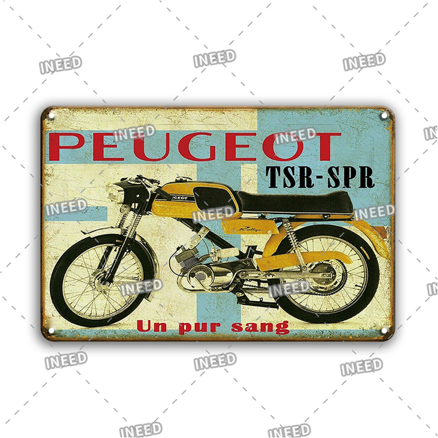 Motocicletas placas de motocicleta de motocicletas placas de lata de lata placas de garagem vintage Poster decorativo da marca de carros de carros placas de carta