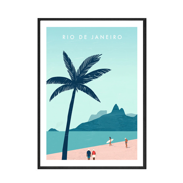 Reise am Meer Urlaub Leinwand Malerei Hawaii Mexiko Kalifornien Landschaft Poster Drucke Nordische Wand Bild moderne Wohnzimmer Schlafzimmer Dekor ohne Rahmen wo6