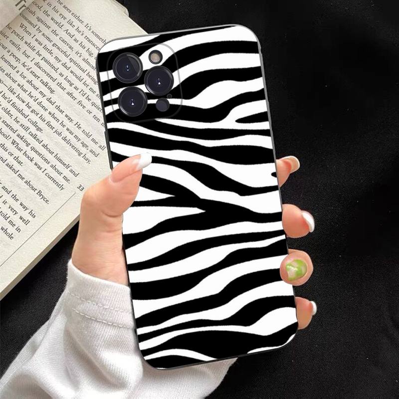 Vaca Zebra Pattern Case Silicone Soft para iPhone 14 13 12 11 Pro mini xs max 8 7 6 mais x xs xr tampa