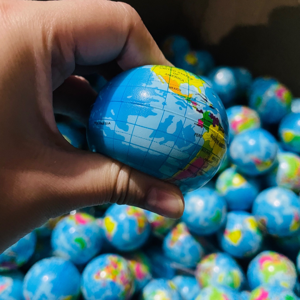 World Map Soft Foam Earth Globe Hand Wrist Exercise Stress Relief Squeeze Foam Ball