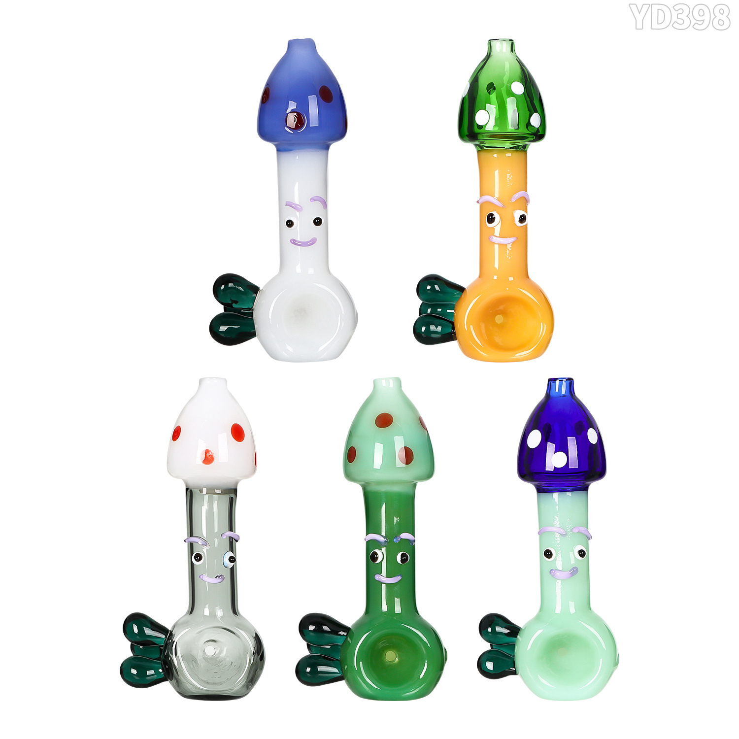 Personnalisez les pipes en verre en forme de champignon Fabrication de pipes à fumer en verre soufflées à la main et magnifiques accessoires pour fumer des pipes fabriquées à la main Bong à tabac aux herbes sèches 4 pouces