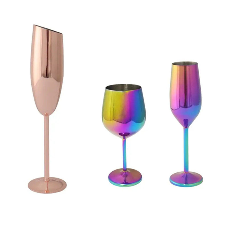 7oz 17oz Edelstahl Champagner Flöten Wein Becher Trinkbecher Unbrechbar Champagner Weingläser Goblets Brautdusche für Hochzeitsfeier Jubiläum