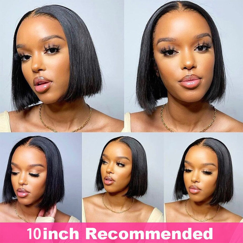 Short Bob Wig Lace Front Human Hair Wigs For Black Women Brazilian Hd 13x4 Lace Frontal Pre Plucked Bone Straight Human Hair Wig