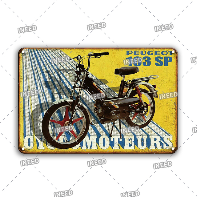 Motorcyklar metallplack Motorcykellicens Tennskyltplattor Vintage Garage Poster Dekorativ retro bilmärke Poster Signs Man Cave Home Wall Decor 30x20cm W01